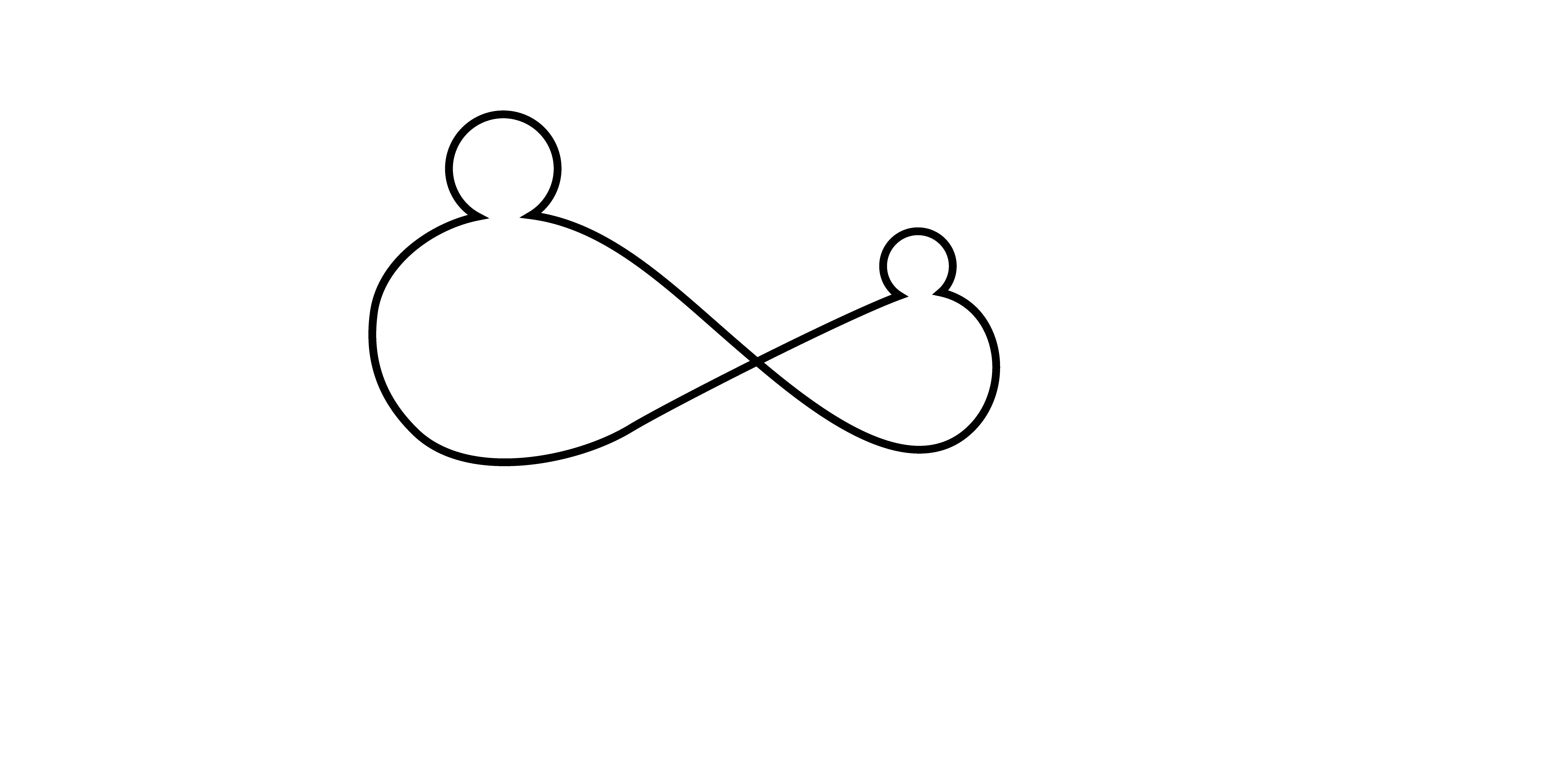 Infinity logo of two bodies holding hands